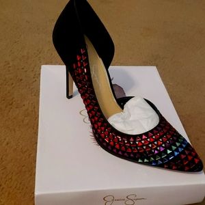 Jessica Simpson brand new black multicolored high heels size 9 1/2